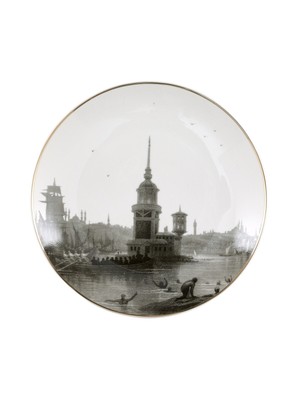 Pasabahce Istanbul-Maiden's Tower Engraved Plate