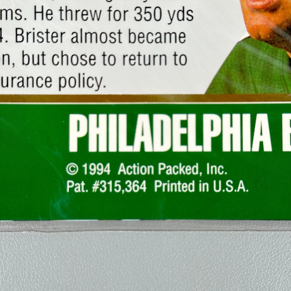 1994 Action Packed Deluxe MAMMOTH NFL Card: BUBBY BRISTER MM26 - 2397/25000 - Image 3 of 4