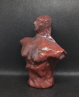 ''BROWN''-Clay sculpture. Signed. Hand made and glazed. Cool and interesting!