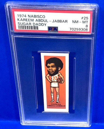 1974 Nabisco Sugar Daddy Kareem Abdul Jabbar #25 PSA 8 NM-Mint Centered NBA HOF