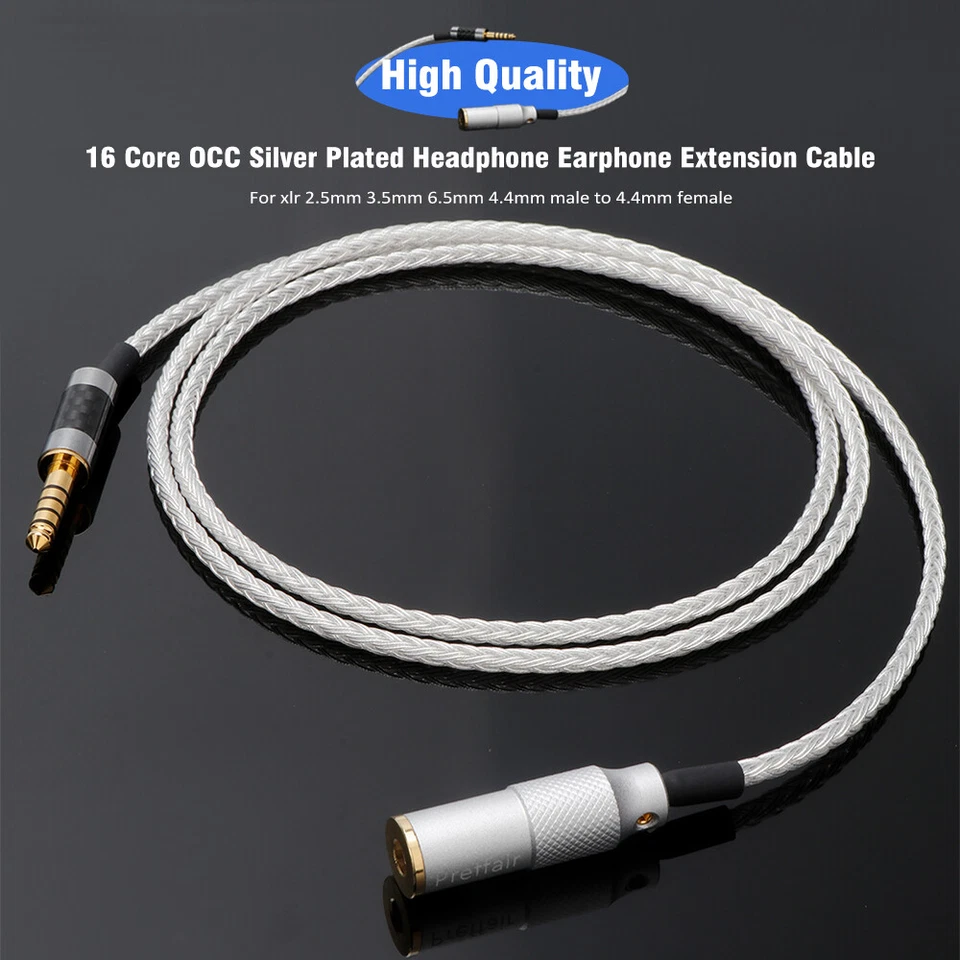 2.5mm/3.5mm/4.4mm/6.35/XLR Male Plug to 4.4mm Female Extension Headphone Cable - Image 2 of 4