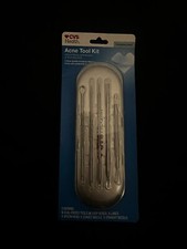 Acne Tool Kit 5 Stainless Steel Removes Blackheads  Whiteheads- Protective Case