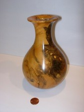 Albert Clarke HANDMADE WOOD VASE MARSHALL CA CANDLESTICK ART BUCKEYE 6 1/2"