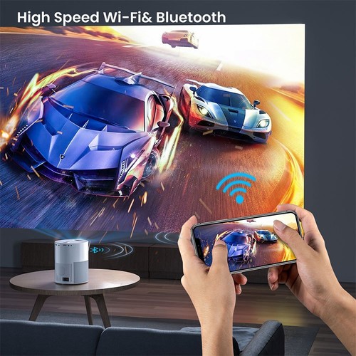 Portable 1080P Smart WiFi Projector 4K Bluetooth Android Home Movie Theater HDMI - Picture 9 of 20