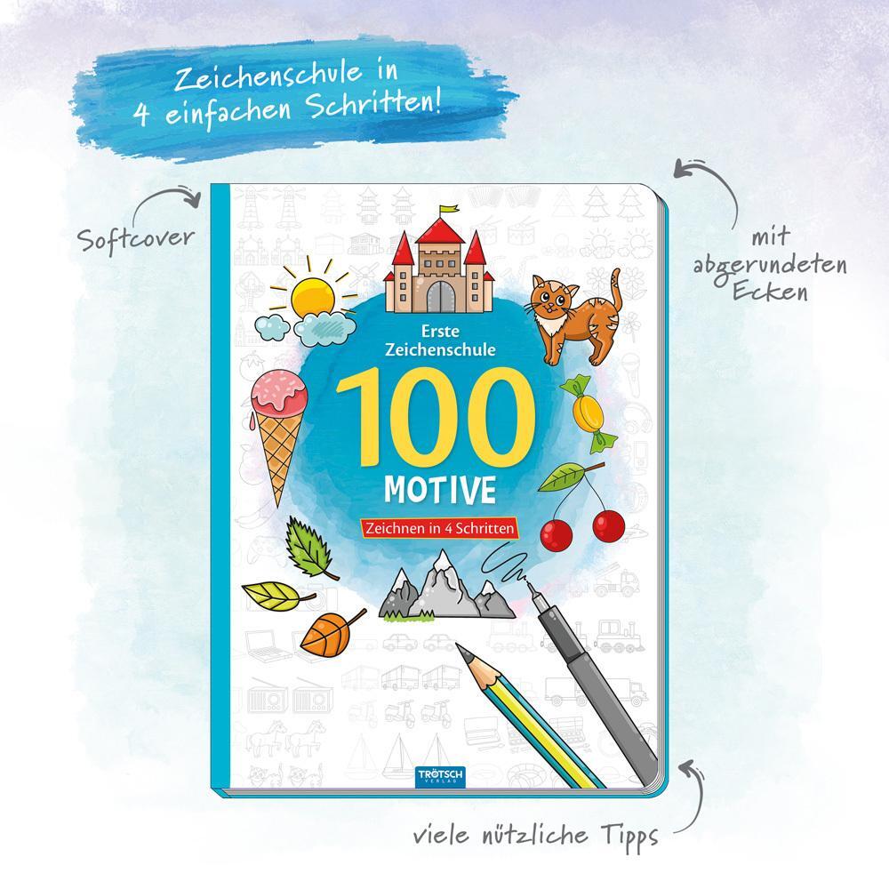 Thumbnail - Trötsch Erste Zeichenschule 100 Motive Zeichnen In 4 Schritten Malbuch