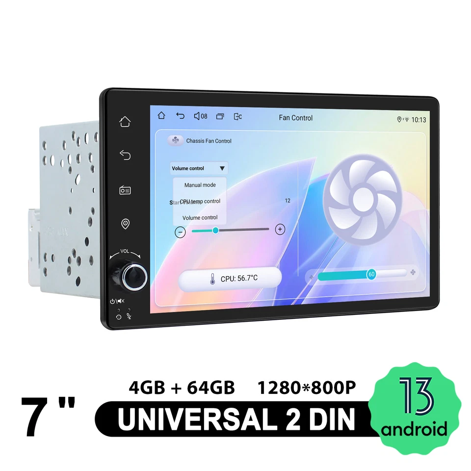 Android 13 4+64 Car Stereo Double Din 7 inch Touch Screen Support Rear View Cam - Image 2 of 4