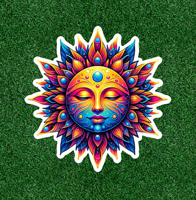 Beautiful Celstial Sun 100% waterproof vinyl sticker decal - many sizes