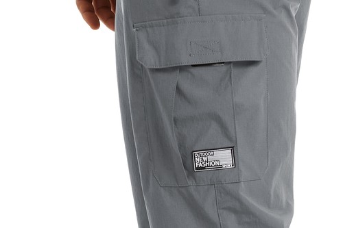 Pantalones cortos de trabajo informales de 3/4 de largo de secado rápido de 5 bolsillos cargo para hombre - Imagen 45 de 117