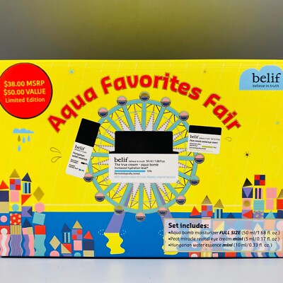 Belif Aqua Beauty Set Essence, Gift Box Moisturizer, Eye Cream - Limited 2/26+
