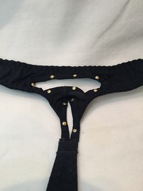 Vintage Agent Provocateur Liza Navy Blue Stretch Silk Thong Size AP 2 Small BNWT