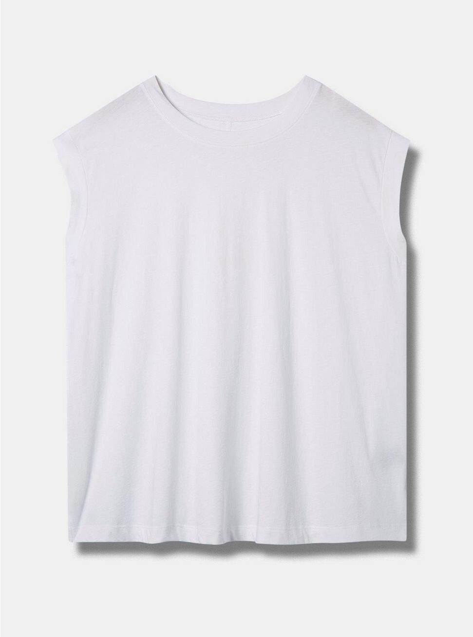 Torrid Vintage Cotton Jersey Crew Neck Dolman Tank Top White 0 L 12 #E13229