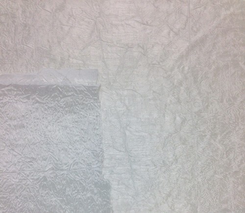 KRINKLE WHITE LIGHT WEIGHT CRUSHED TAFFETA SOLID FABRIC BY THE YARD 106"WIDE - Picture 2 of 3