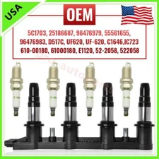 Ignition Coil Pack UF620 + 4x Spark Plug for 2012-2015 Chevrolet Cruze Sonic 1.8
