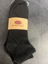 Clear Creek 6 Pairs No Show Socks Black 6-12 Men New