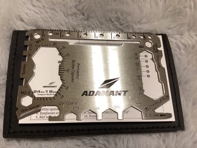 24-in-1 Adamant SteelLite Compact Multi-Tool Card w/ Synthetic Leather Case