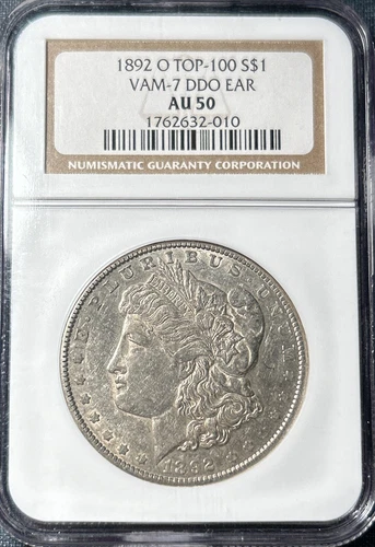 1892-O Morgan Dollar NGC AU50 VAM-7 DDO Ear