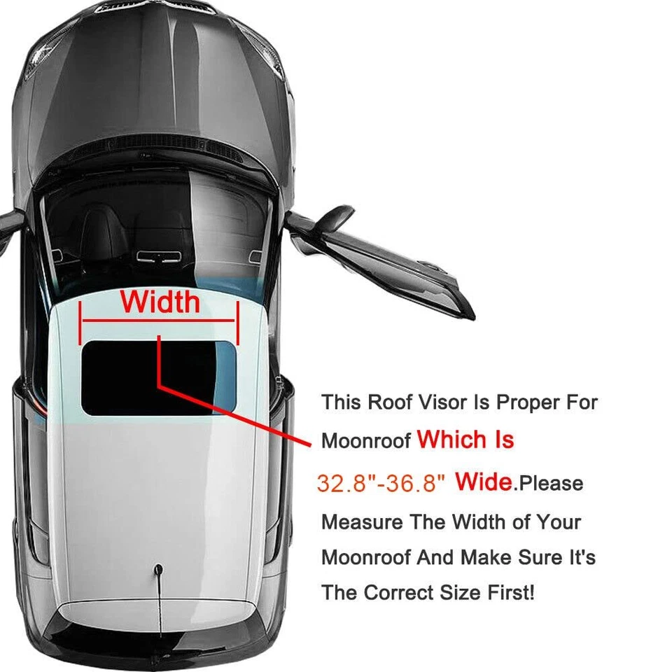 38" 98cm OEM Genuine Volkswagen Top Window Visor Sun Moon Roof Deflector Shade - Image 4 of 4