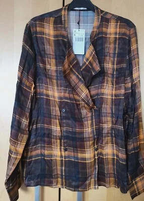 Bluse, Hemdbluse, Overshirt, Gr. M, (40/42),Satiniert, Double Breastet, neu - Bild 1 von 4