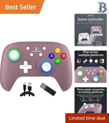 Ergonomic Bluetooth Wireless Game Controller with Hall Effect Joysticks - Rad...