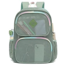 Girls Mesh Backpack for School, See Through Women Net Bookbag for Beach Work ...