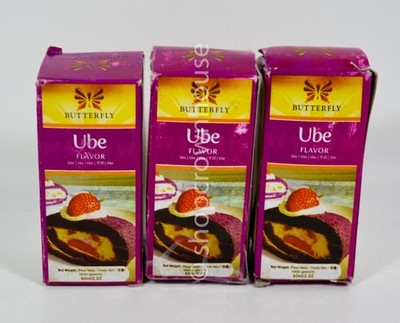 3 Butterfly Ube Purple Yam Flavoring Paste Extract 2 oz. Bottle