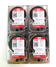 Lot of 4 WD Red WD60EFRX 6TB 5400 RPM SATA Hard Drives | Excellent Health