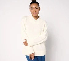 Peace Love World Wide Rib V-Neck Pullover Sweater Pristine M New