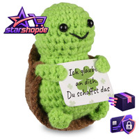 SchildkröTe GlüCksbringer Witzig Gestrickt Anti-Stress Geschenk Gute Besserung