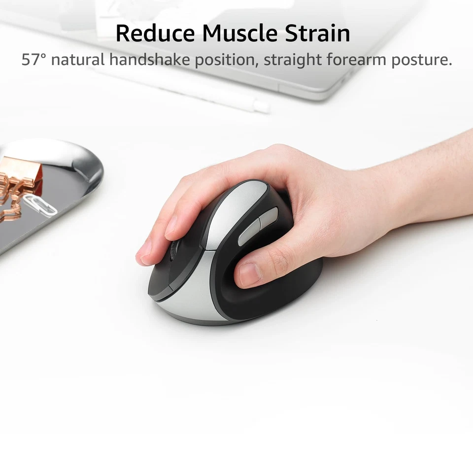 EV250 Silent Vertical Ergonomic Mouse 2.4G Wireless Optical Mouse 800/1000/12... - Image 2 of 4