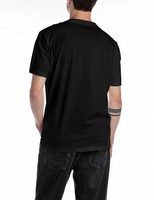 Replay Herren T-Shirt Kurzarm Aus Baumwolle, Schwarz (Black), L
