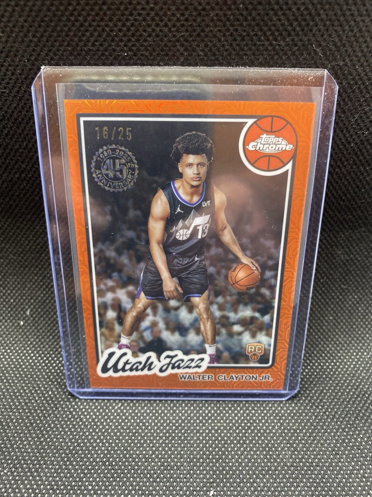 2025 TOPPS BASKETBALL WALTER CLAYTON JR 45TH ANNIVERSARY ORANGE MOJO CHROME /25