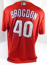 Philadelphia Phillies Connor Brogdon #40 Game Used Red Jersey E ST BP XL 708