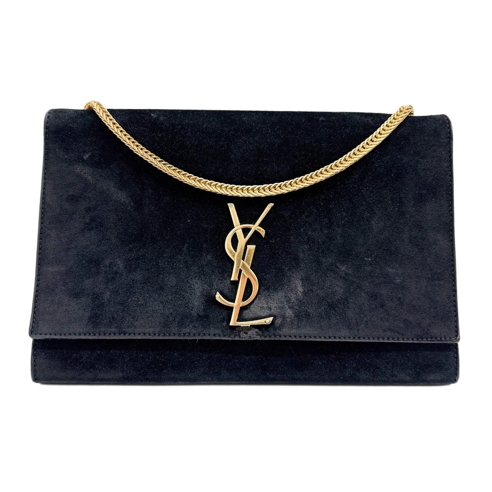 Saint Laurent — SAINT LAURENT Reversible Kate Black Suede Shoulder Bag