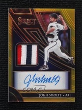 2020 Panini Select Signature Materials Gold Prizm 2/10 John Smoltz Auto HOF lz7