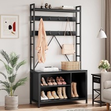 5in1 Coat Hall Tree Bench Coat Rack Shoe Storage Entryway Bench w/ Cubbies