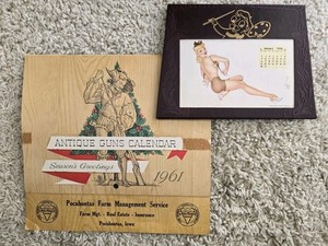 Vintage Calendar 1960 To 1962 Antique Guns / 1944 Esquire Pinup