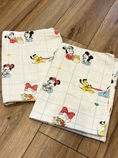 Vintage Disney Babies Mickey Minnie Mouse Baby Receiving Blanket Daisy Donald