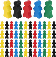 Yardwe 100 StüCk Spielfiguren Aus Holz FüR Brettspiele, Zum Sortieren, ZäHlen, F