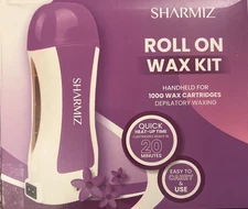 Sharmiz Handheld Roll-On Wax Kit w Lavender & Rose Cartridges  100 Waxing Strips