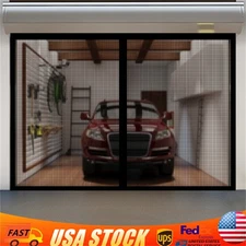 Garage Door Screen Magnetic Single Heavy Duty Mosquito Insects Mesh Net 10 x 8ft