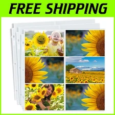 Crystal Clear 12x12 Photo Pages - 100 Bulk Sleeves for 4x6 Horizontal Displays