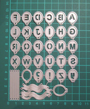 Alphabet Balloons Metal Cutting Die Set / ABC & Punctuation Craft Die Cutters