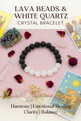 Grade Selling White Quartz &Lava 95.00 Cts Stretchable Bracelet Beaded VK 36 AZ6