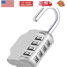 Combination Lock Outdoor, 4 Digit Re-settable for Gym, School, Fence, Employe...