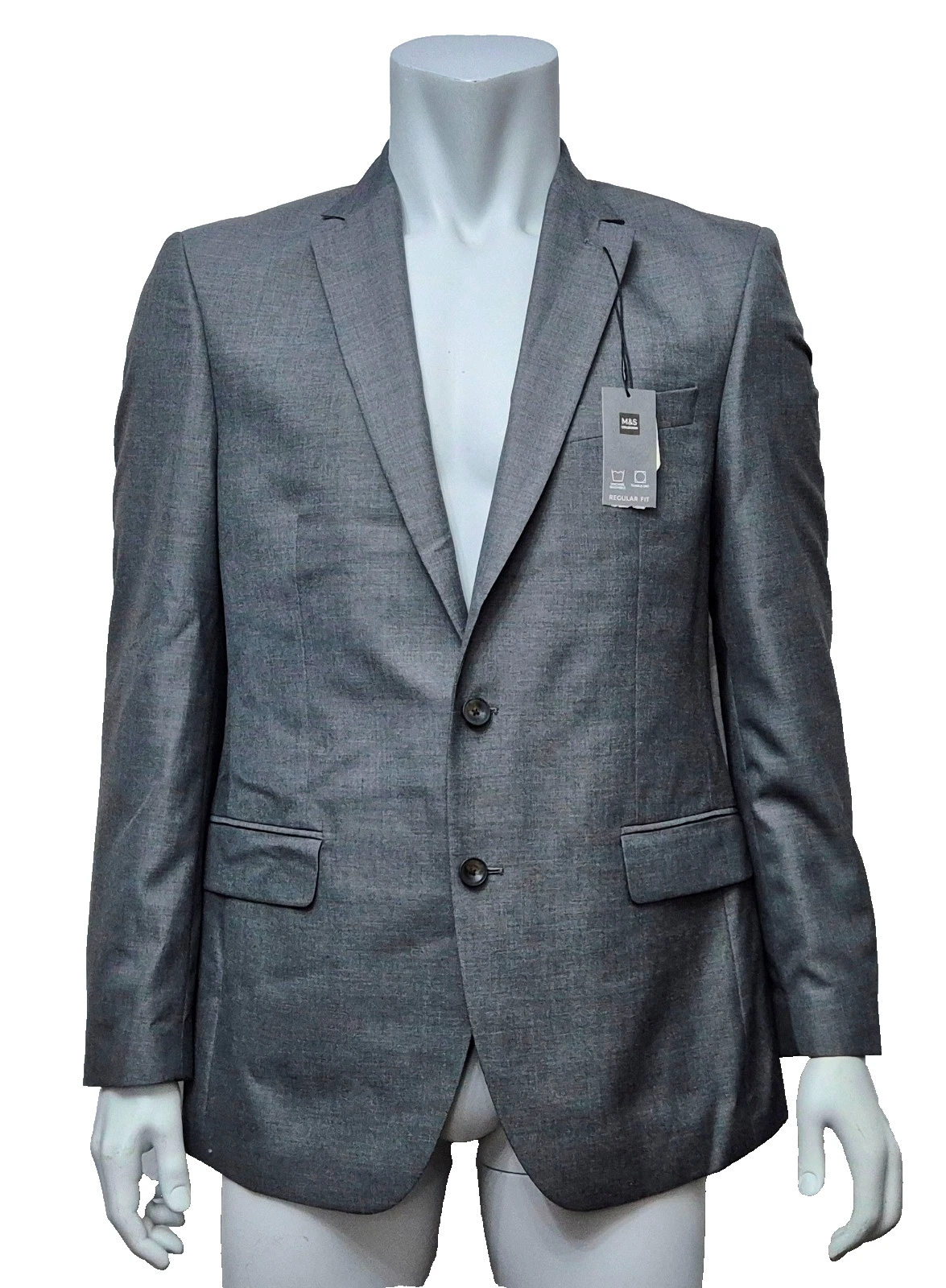 MARKS & SPENCER Mens Lovely Regular Fit Grey Suit Jacket Size 40"