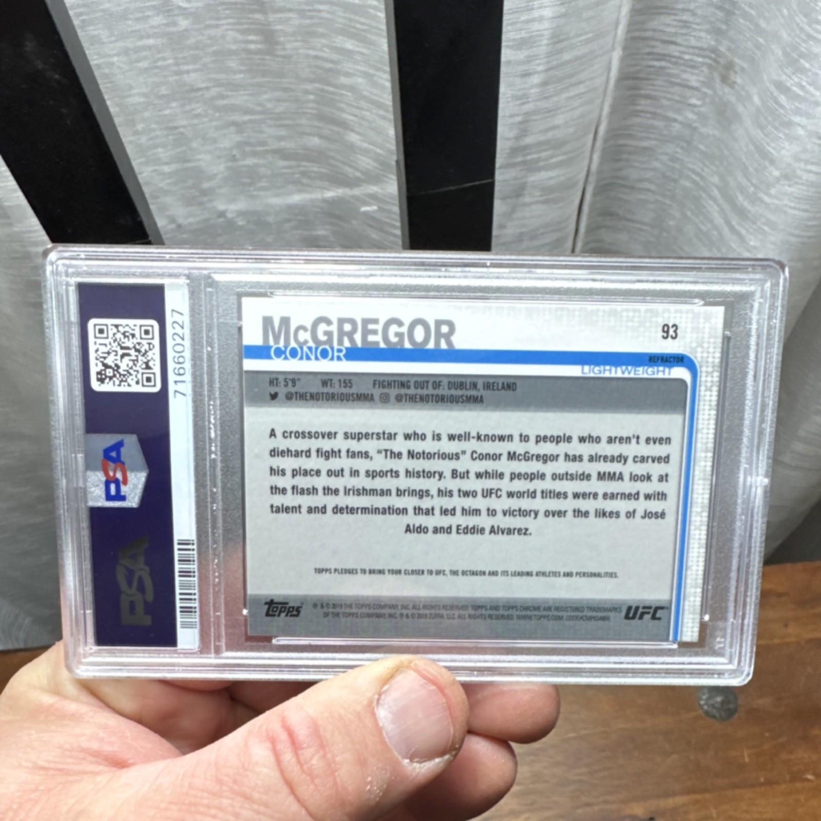 Topps UFC Chrome Conor McGregor Refractor #93 PSA 10 Mixed Martial Arts view 5