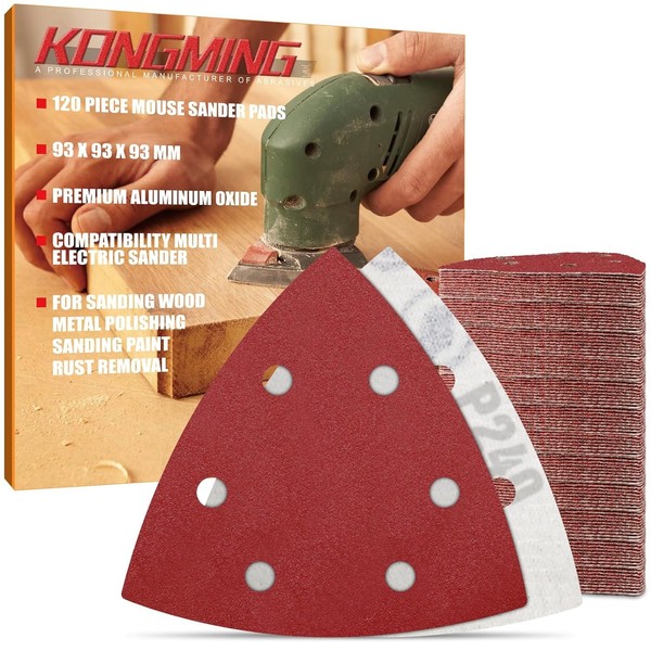 Schleifpapier 120 StüCk Dreieckschleifer 6 Loch KöRnung 240 93X93X93 Mm FüR-image
