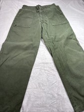 VTG US Army OG  107 Fatigue Pants 32x31 Green Cotton Sateen 60s-70s Military