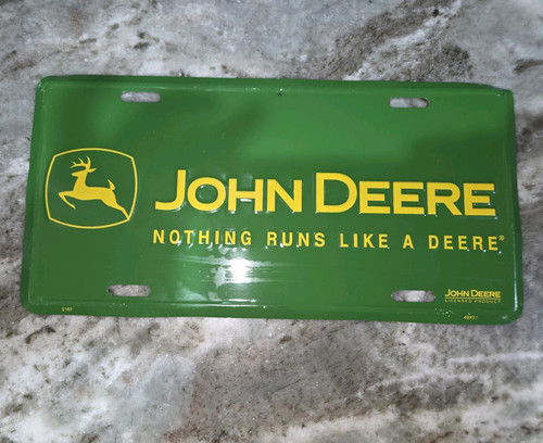 John Deere "Nothing Runs Like a Deere" Green Agriculture Sign License Plate