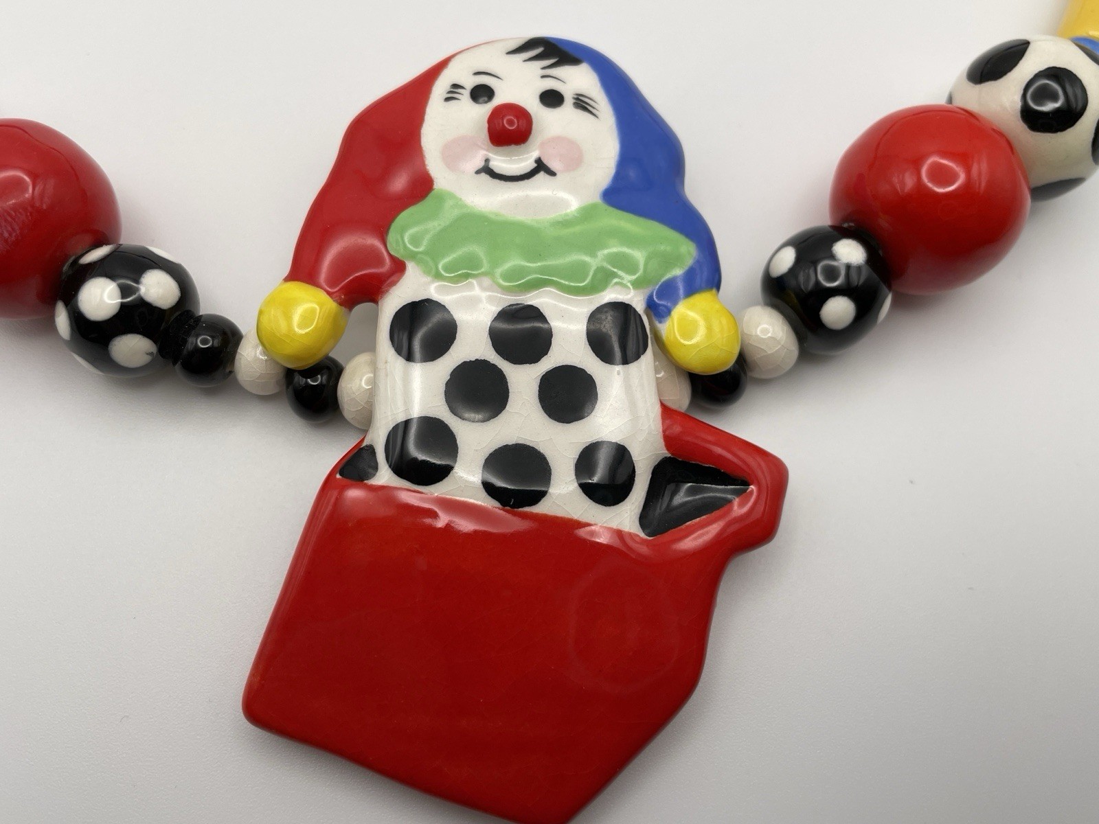 Ruby Z Candace Loheed Ceramic Clown Necklace Some… - image 3